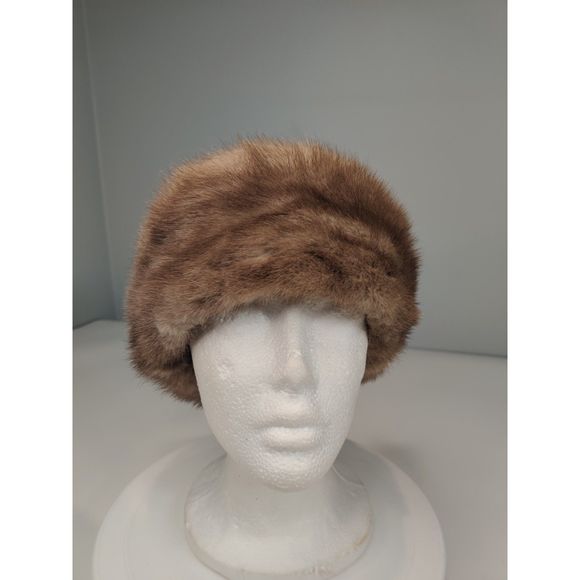 Vintage Mink Fur and Brown Suede Hat From Canada 21\